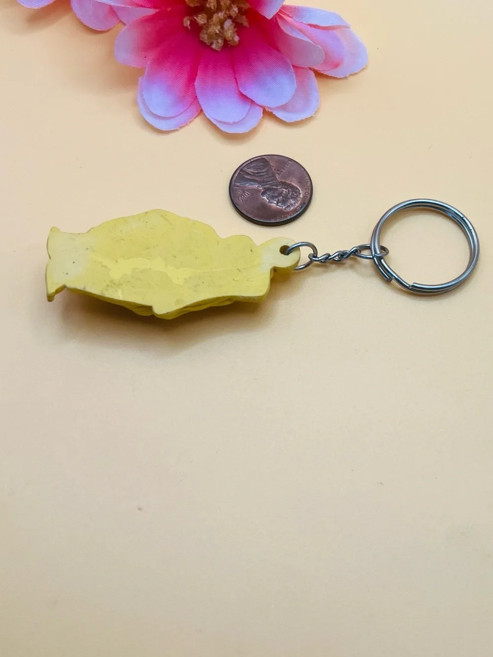 Yellow Laughing Buddha Keychain